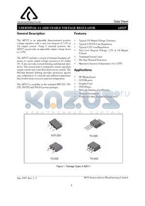 AZ317D datasheet - 3-TERMINAL 1A ADJUSTABLE VOLTAGE REGULATOR