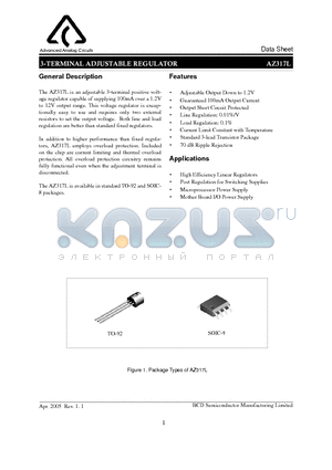 AZ317LMTR datasheet - 3-TERMINAL ADJUSTABLE REGULATOR