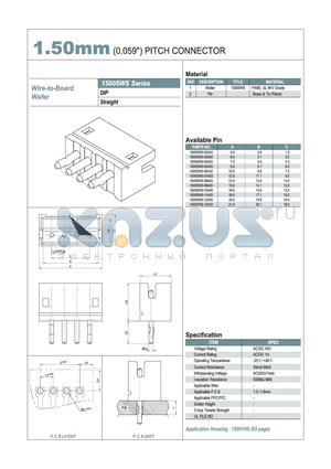15005WS-06A00 datasheet - 1.50mm PITCH CONNECTOR