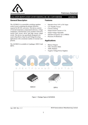 AZ34063AM-E1 datasheet - 1.5A STEP-DOWN/STEP-UP/INVERTING DC-DC CONVERTER