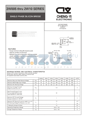 2W10 datasheet - SINGLE-PHASE SILICON BRIDGE