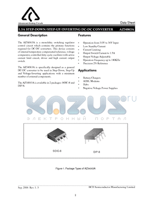 AZ34063AMTR datasheet - 1.5A STEP-DOWN/STEP-UP/INVERTING DC-DC CONVERTER