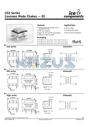 C02-0007-01-00 datasheet - Common Mode Chokes -- EE