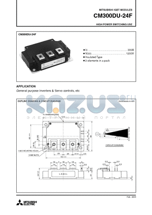 CM300DU-24F datasheet - IGBT MODULES HIGH POWER SWITCHING USE