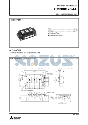 CM300DY-24A datasheet - IGBT MODULES HIGH POWER SWITCHING USE