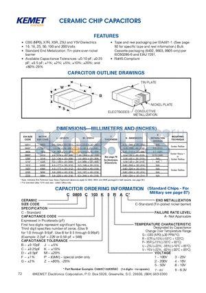 C0201C103D1GA datasheet - CERAMIC CHIP CAPACITORS