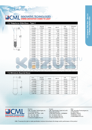 CM30B datasheet - T-2 Telephone Slide Base - Type 3