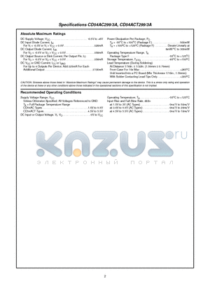 CD54ACT2993A datasheet - 8-Input Universal Shift/Storage Registers with Common Parallel I/O Pins