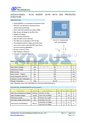 3VD037060NEJL datasheet - N-CH MOSFET CHIPS WITH ESD PROTECTED STRUCTURE