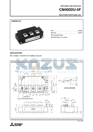 CM400DU-5F_09 datasheet - IGBT MODULES HIGH POWER SWITCHING USE