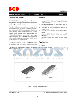 AZ494AM-E1 datasheet - PULSE-WIDTH-MODULATION CONTROL CIRCUITS