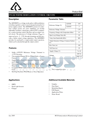 AZ494B datasheet - PULSE-WIDTH-MODULATION CONTROL CIRCUITS