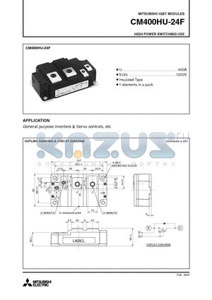 CM400HU-24F_09 datasheet - IGBT MODULES HIGH POWER SWITCHING USE