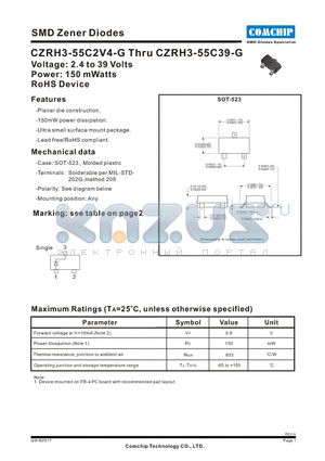 CZRH3-55C13 datasheet - SMD Zener Diodes