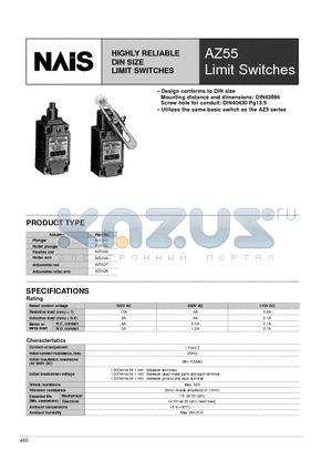 AZ5528 datasheet - HIGHLY RELIABLE DIN SIZE LIMIT SWITCHES