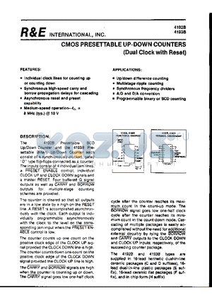 4193B datasheet - CMOS PRESETTABLE UP-DOWN COUNTERS(DUAL CLOCK WITH RESET)
