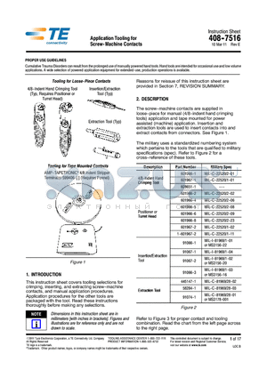 1-601967-1 datasheet - Application Tooling for Screw-Machine Contacts