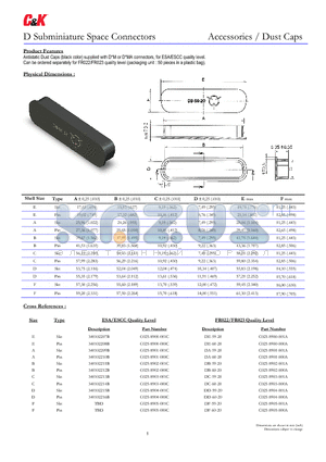 C025-8902-000A datasheet - D Subminiature Space Connectors