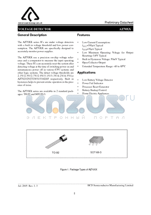 AZ7023R-E1 datasheet - VOLTAGE DETECTOR