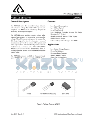 AZ7025RTR-E1 datasheet - VOLTAGE DETECTOR