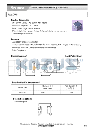 CM5NP-390 datasheet - General Power Transformer