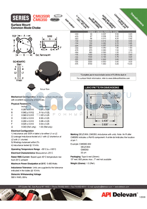 CM6350-155 datasheet - Surface Mount Common Mode Choke