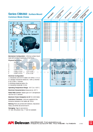 CM6460-504 datasheet - Surface Mount Common Mode Choke