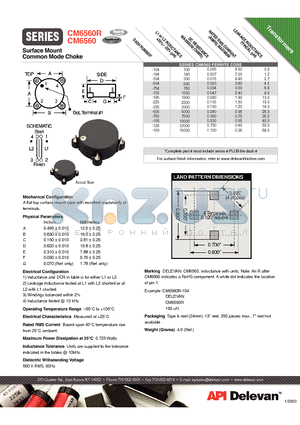 CM6560R-104 datasheet - Surface Mount Common Mode Choke