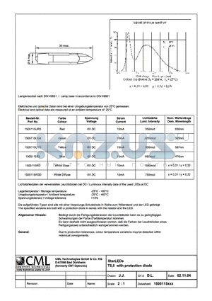 1505115UY3 datasheet - MultiLEDs T5,5 with protection diode