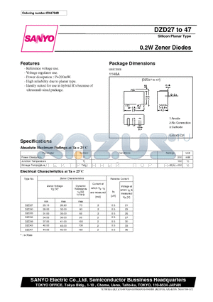 DZD47 datasheet - 0.2W Zener Diodes