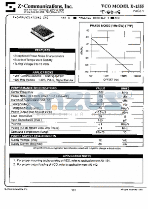 D-1555 datasheet - VCO MODEL D-1555