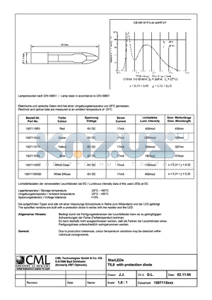 1507115B3 datasheet - StarLEDs T6,8 with protection diode