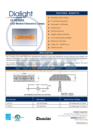 15071R datasheet - LED Marker/Clearance Lamps