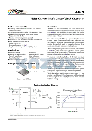 A4403_V datasheet - Valley Current Mode Control Buck Converter