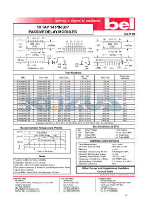 A446-0005-02 datasheet - 10 TAP 14 PIN DIP PASSIVE DELAY MODULES