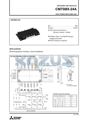 CM75MX-24A datasheet - IGBT MODULES HIGH POWER SWITCHING USE