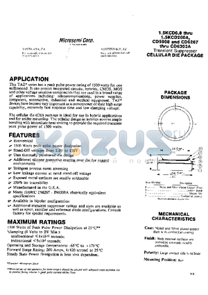 1.5KCD33A datasheet - CELLULAR DIE PACKAGE