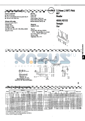 22-03-2201 datasheet - FEATURES AND SPECIFICATIONS