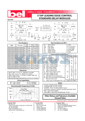 A447-0070-02 datasheet - 5 TAP LEADING EDGE CONTROL STANDARD DELAY MODULES