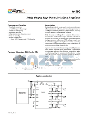 A4490EESTR-T datasheet - Triple Output Step-Down Switching Regulator