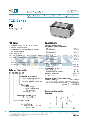 150FCD10B-95 datasheet - 3-phase Delta External Power Line Filter for Frequency Converters