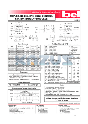 A463-0005-A3 datasheet - TRIPLE LINE LEADING EDGE CONTROL STANDARD DELAY MODULES