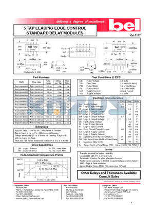 A463-0040-02 datasheet - 5 TAP LEADING EDGE CONTROL STANDARD DELAY MODULES