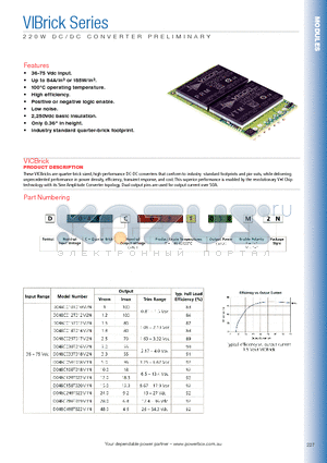 D048C033T010M1N datasheet - 220W DC/DC CONVERTER PRELIMINARY