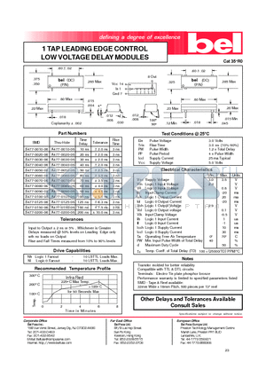 A477-0050-06 datasheet - 1 TAP LEADING EDGE CONTROL LOW VOLTAGE DELAY MODULES