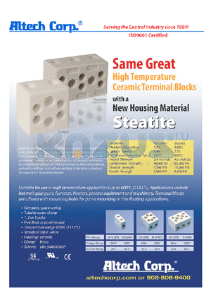 22-12AWG datasheet - High Temperature Ceramic Terminal Blocks