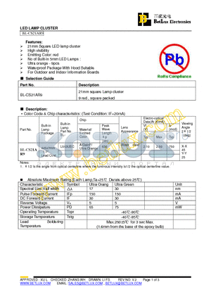 BL-CS21AR9 datasheet - LED LAMP CLUSTER