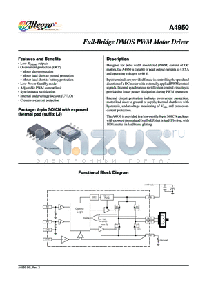 A4950ELJTR-T datasheet - Full-Bridge DMOS PWM Motor Driver