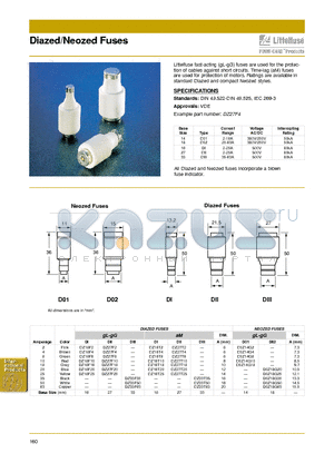 D0Z14G2 datasheet - Diazed/Neozed Fuses