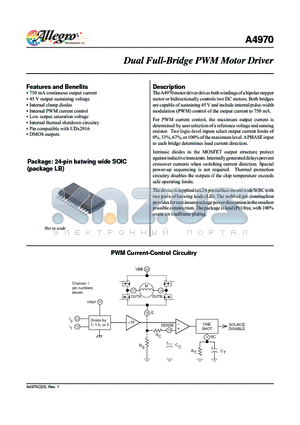 A4970 datasheet - Dual Full-Bridge PWM Motor Driver